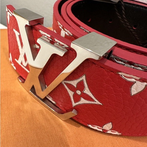 Louis Vuitton x Supreme Red Belt LV Monogram 90/36 NWT - Picture 5 of 6